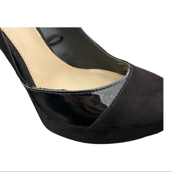 Zara Black Patent Suede Platform Stilettos 39 - Picture 5 of 10